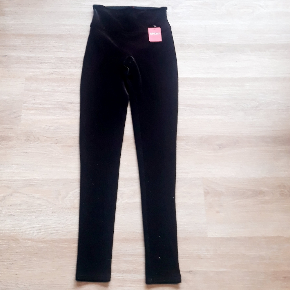 Spanx Black Velvet High Waist Leggings / Sz Small Spanx Shaping Slimming Legging